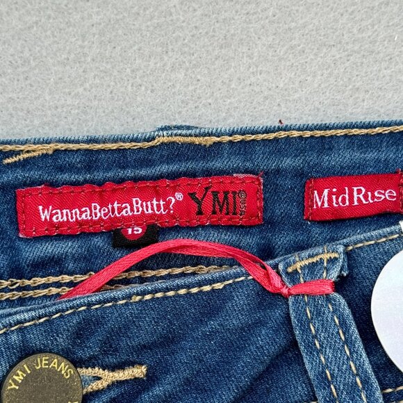 YMI WANNA A BETTER BUTT MID RISE SIZE 15 SKINNY JEANS - Picture 3 of 7
